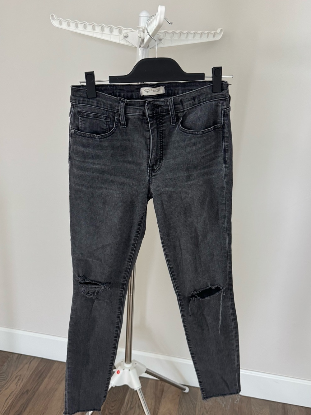 Madewell Grey Distressed Slim Jeans